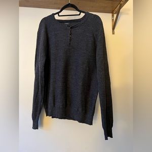 J Crew Men’s Cotton Crew Neck Henley Sweater Size L